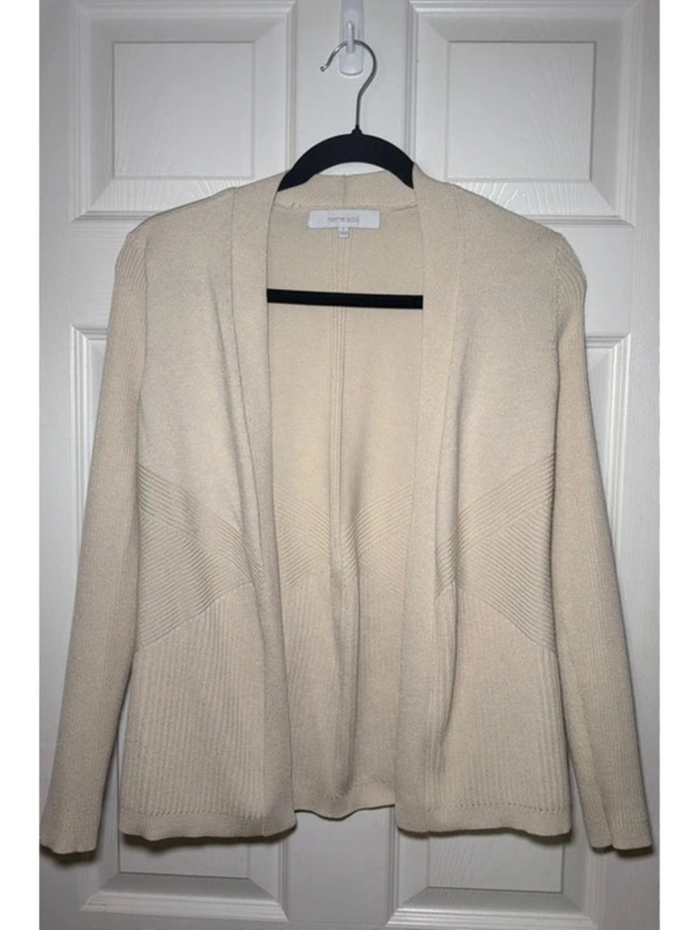 Verve Ami Cream Open Front Knit Cardigan Sweater Size Small